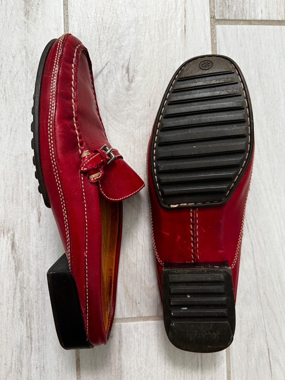RED 9.5AA Cole Haan Country Driving Mules VGC
